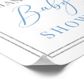 Boho dusty blue baby shower welkomstbord poster (Hoek)