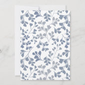 Boho Dusty Blue Botanical Leaf Wedding Invitation Kaart (Achterkant)