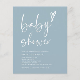 Boho Dusty Blue Boy Baby shower Uitnodiging