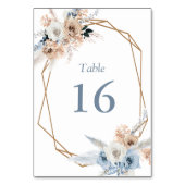 boho dusty blue bruiloft kaart (Voorkant)