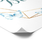 Boho Dusty Blue Butterfly Anniversaire Livre d'or (Coin)