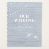 BOHO Dusty Blue Driftwood Mason Jars Mariage (Devant)