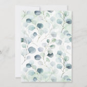 Boho Dusty Blue en Sage Green Eucalyptus Wedding Kaart (Achterkant)