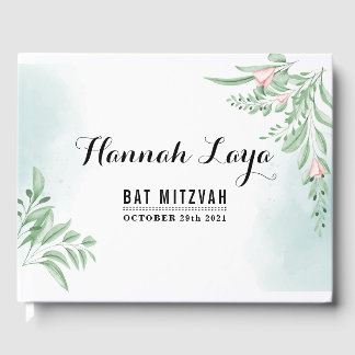 Boho Dusty Blue Eucalyptus Bat Mitzvah Gastenboek