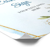 Boho Dusty Blue Eucalyptus Custom DIY Wedding Sign Poster (Hoek)