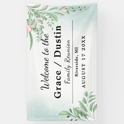 Boho Dusty Blue Eucalyptus Family Reunion Spandoek (Verticaal)