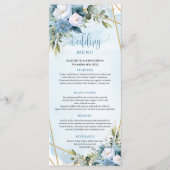 Boho Dusty Blue Eucalyptus Floral Wedding Menu (Voorkant)