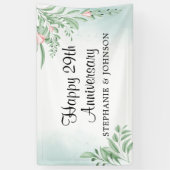 Boho Dusty Blue Eucalyptus Wedding Jubileum Ban Spandoek (Verticaal)