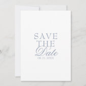 Boho Dusty Blue Floral Botanical Wedding Save The  Date (Voorkant)