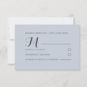 Boho Dusty Blue Floral Wedding RSVP Kaartje (Achterkant)