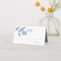 Boho Dusty Blue Foliage Trouwplaats Kaart