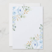 Boho Dusty Blue Gold Garden Floral Baptisme Kaart (Achterkant)