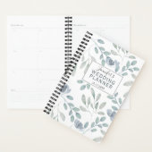 Boho Dusty Blue & Green Motif Wedding planner (Devant avec enveloppe)