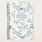 Boho Dusty Blue & Green Motif Wedding planner (Devant)