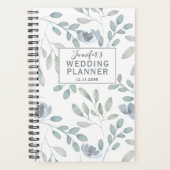 Boho Dusty Blue & Green Pattern Wedding Planner (Voorkant)