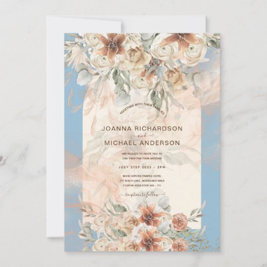 BOHO Dusty Blue Pampas Grass Wedding (Voorkant)