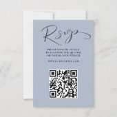 Boho Dusty Blue QR Code RSVP Mariage (Devant)