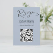 Boho Dusty Blue QR Code RSVP Mariage (Debout devant)