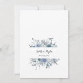 Boho Dusty Blue Slate Pastel Neutral Wedding Kaart (Achterkant)