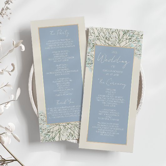 Boho Dusty Blue Wedding Program Programma