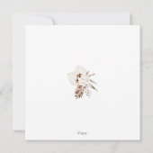 Boho Dusty Blue White Pampas Grass Wedding Save The Date (Achterkant)