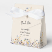 BOHO Dusty Blue Wildflowers Wedding Bedankt Bedankdoosjes (Voorkant Zijde)