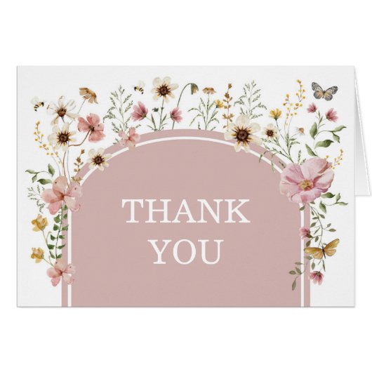 Boho Dusty Fleur sauvage rose Baby en Merci fleuri (Devant horizontal)