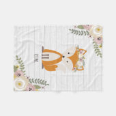 Boho Dusty Fox Grijs Hout Gepersonaliseerd Fleece Deken (Voorkant (Horizontaal))