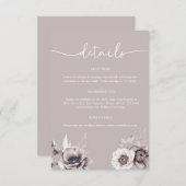 Boho Dusty Mauve Details Wedding Enclosure Kaart (Voorkant / Achterkant)