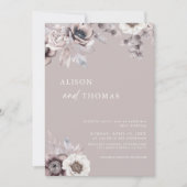 Boho Dusty Mauve QR Code 2 in 1 Weddenschap Kaart (Voorkant)