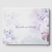 Boho dusty paars blauw veeflantaarnbruiloft gastenboek (Achterkant)