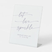 Boho Dusty Paarse Sparkler Stuur Off Wedding Reclamebord Met Voetstuk (Voorkant)