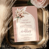 Boho Dusty Pampas rose Rose Mariage livre d'hôtes