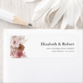 Boho Dusty Pink Pampas Floral Custom Address Label (Insitu)