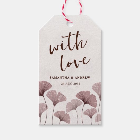 Boho Dusty Roos Pink Wedding Favor Cadeaulabel (Voorkant)