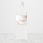 Boho Dusty Roos Pompoen Waterfles Etiket (Voorkant)