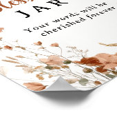 Boho Dusty Roos Wildflower Doop Blessing Jar Poster (Hoek)