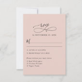 Boho Dusty Rose Mariage Options de repas Carte RSV (Devant)