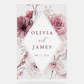 Boho Dusty Rose & Mauve Floral Frame Mariage (Recto)
