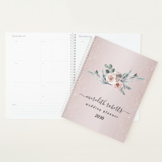 Boho Dusty Rose Roses Blush Parties scintillant an (Devant avec enveloppe)