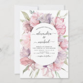 Boho Dusty rose violet Faire-part de mariage (Devant)