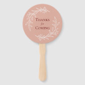 Boho dusty roze blad met een moderne Chinese bruil Handwaaier (Achterkant)