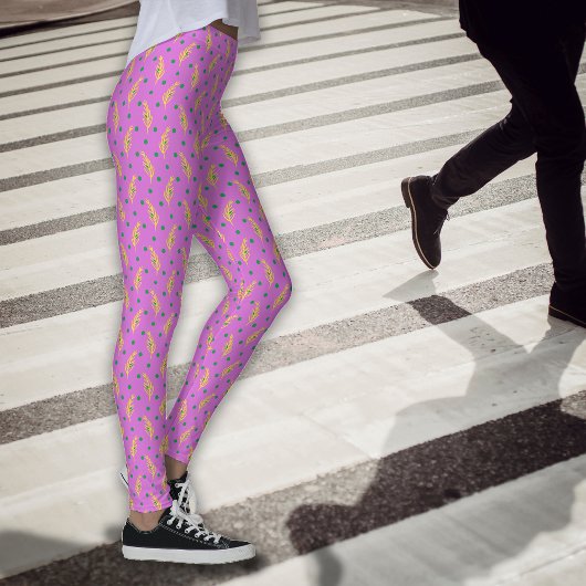 Boho Dusty Roze Geel Botanicals Leggings