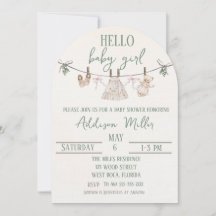 Boho Earth Pink Girl Baby shower Uitnodiging