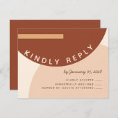 Boho Earth tone Abstracte Circles Wedding RSVP Kaart (Voorkant / Achterkant)