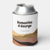 Boho Earth Tones Retro Typography Wedding Favors Blikjeskoeler (Blikje Voorkant)