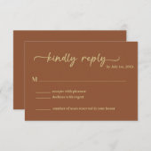 Boho Earth Tones Script tendance RSVP (Devant / Derrière)