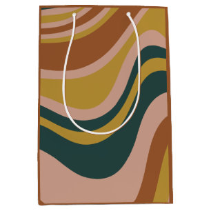 Boho Earth Tones Trendy Modern Abstract Patroon Medium Cadeauzakje