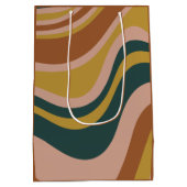 Boho Earth Tones Trendy Modern Abstract Patroon Medium Cadeauzakje (Achterkant)