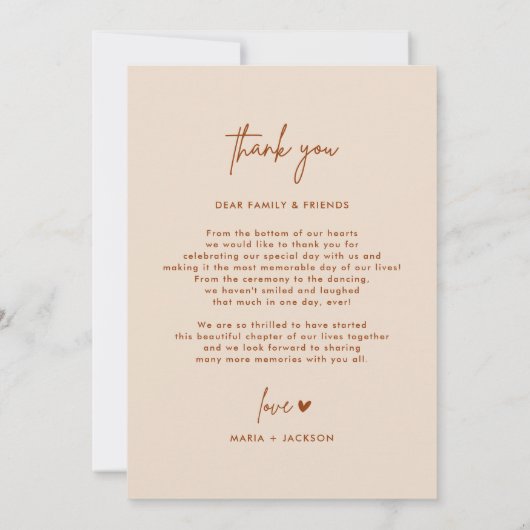 Boho Earthy Foto Weddenschap Bedankt kaarten (Achterkant)